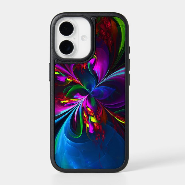 Modern Floral Abstract Art Red Blue Pattern #15 Otterbox iPhone Case (Back)
