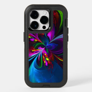 Modern Floral Abstract Art Red Blue Pattern #15 OtterBox iPhone 14 Pro Case
