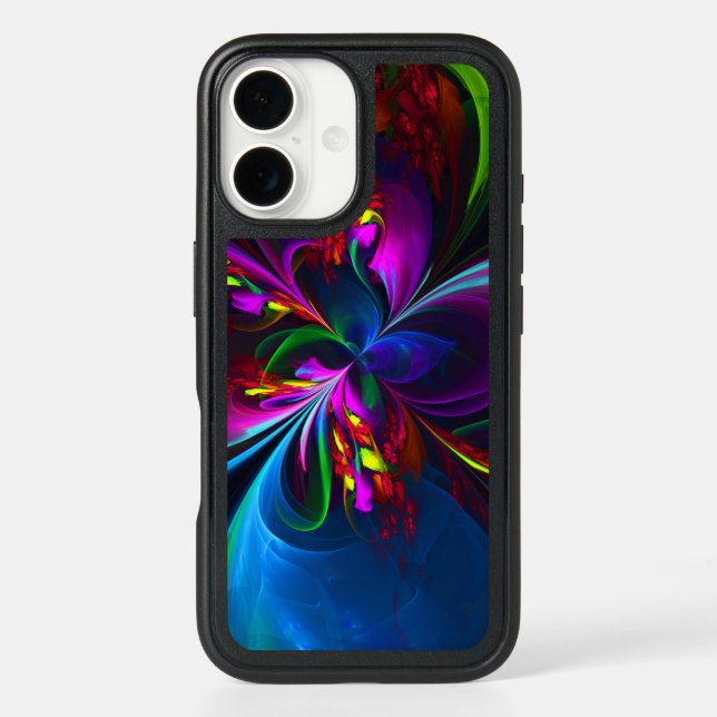 Modern Floral Abstract Art Red Blue Pattern #15 Otterbox iPhone Case (Back)