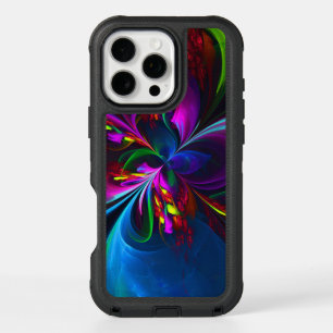 Modern Floral Abstract Art Red Blue Pattern #15 iPhone 16 Pro Max Case