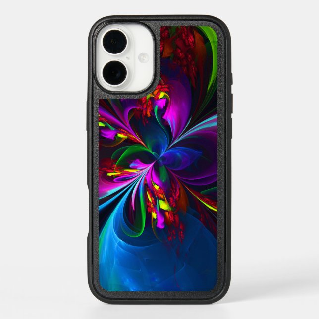 Modern Floral Abstract Art Red Blue Pattern #15 Otterbox iPhone Case (Back)