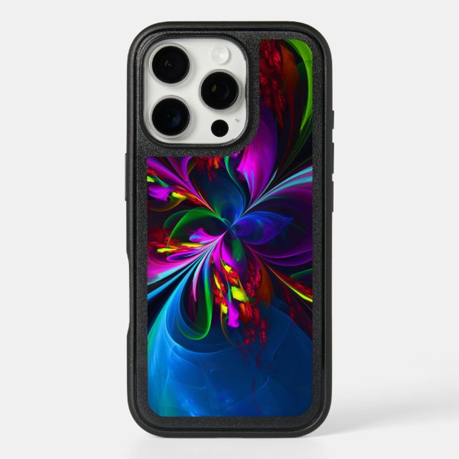 Modern Floral Abstract Art Red Blue Pattern #15 Otterbox iPhone Case (Back)