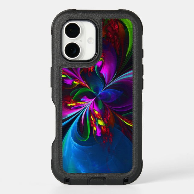 Modern Floral Abstract Art Red Blue Pattern #15 Otterbox iPhone Case (Back)