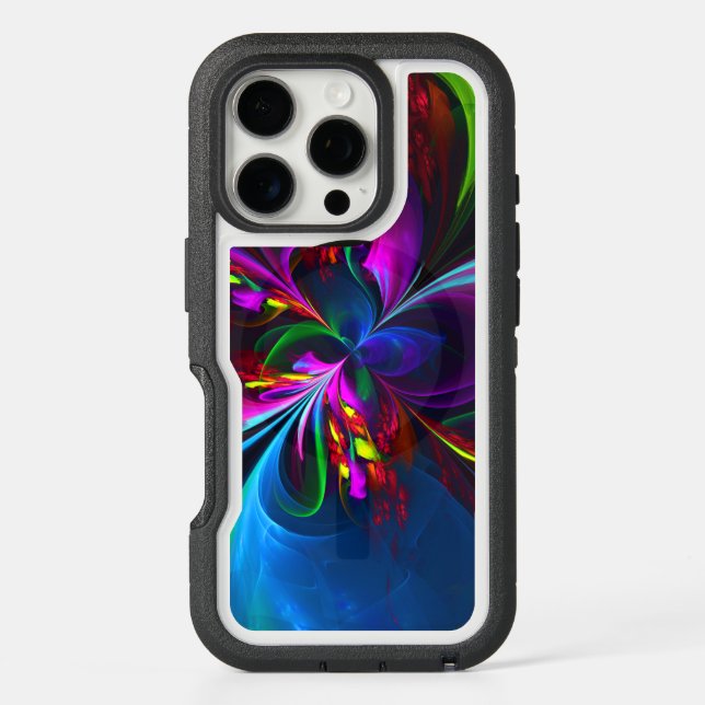Modern Floral Abstract Art Red Blue Pattern #15 Otterbox iPhone Case (Back)