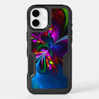 Modern Floral Abstract Art Red Blue Pattern #15 iPhone 16 Plus Case