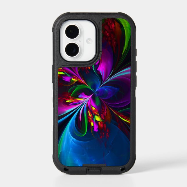 Modern Floral Abstract Art Red Blue Pattern #15 Otterbox iPhone Case (Back)