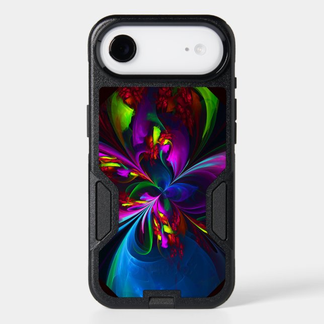 Modern Floral Abstract Art Red Blue Pattern #15 Otterbox iPhone Case (Back)