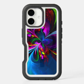 Modern Floral Abstract Art Red Blue Pattern #15 iPhone 16 Case
