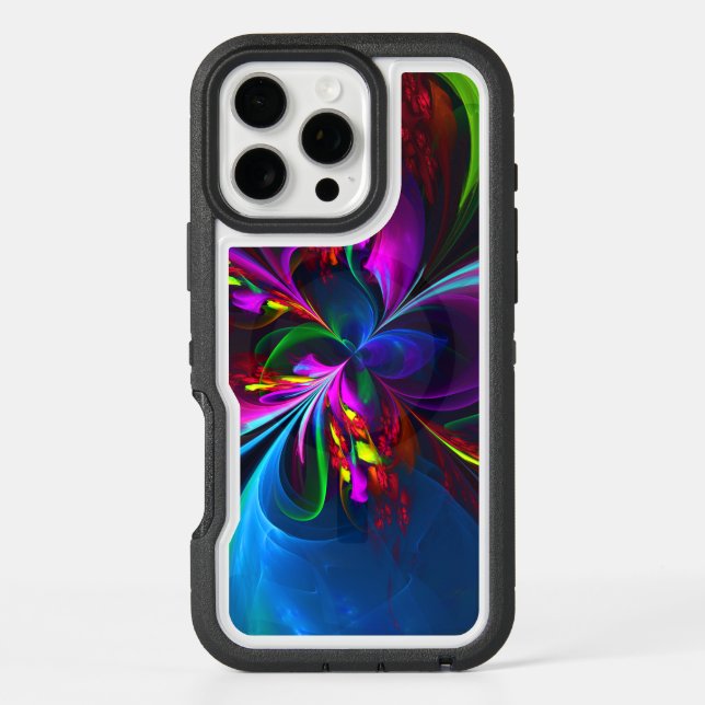 Modern Floral Abstract Art Red Blue Pattern #15 Otterbox iPhone Case (Back)