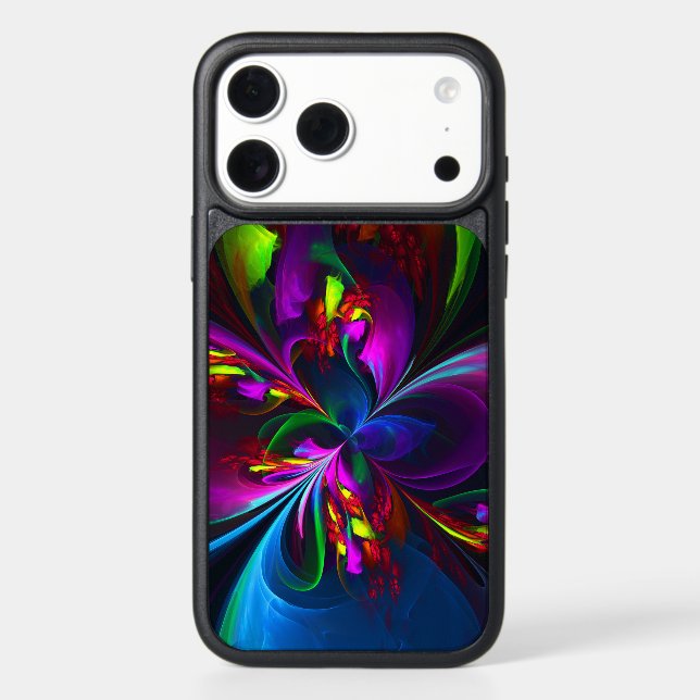 Modern Floral Abstract Art Red Blue Pattern #15 Otterbox iPhone Case (Back)
