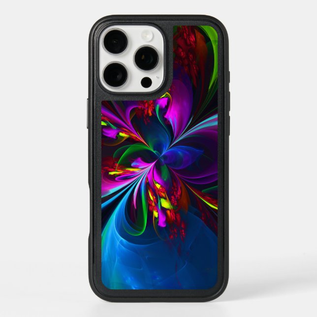 Modern Floral Abstract Art Red Blue Pattern #15 Otterbox iPhone Case (Back)