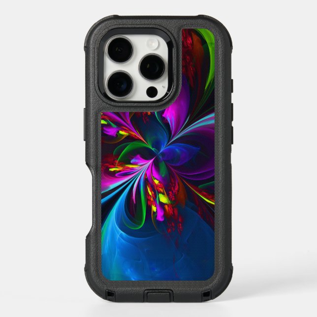 Modern Floral Abstract Art Red Blue Pattern #15 Otterbox iPhone Case (Back)