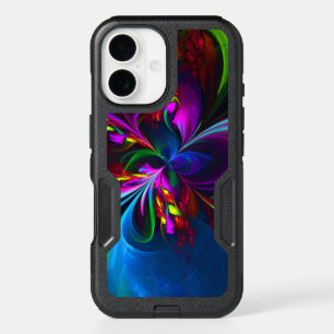 Modern Floral Abstract Art Red Blue Pattern #15 iPhone 16 Case