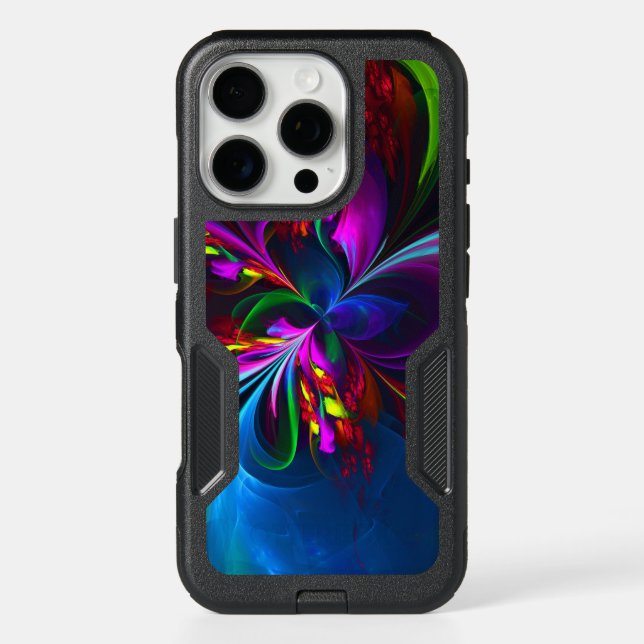 Modern Floral Abstract Art Red Blue Pattern #15 Otterbox iPhone Case (Back)