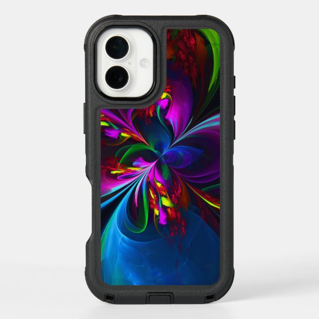 Modern Floral Abstract Art Red Blue Pattern #15 Otterbox iPhone Case (Back)