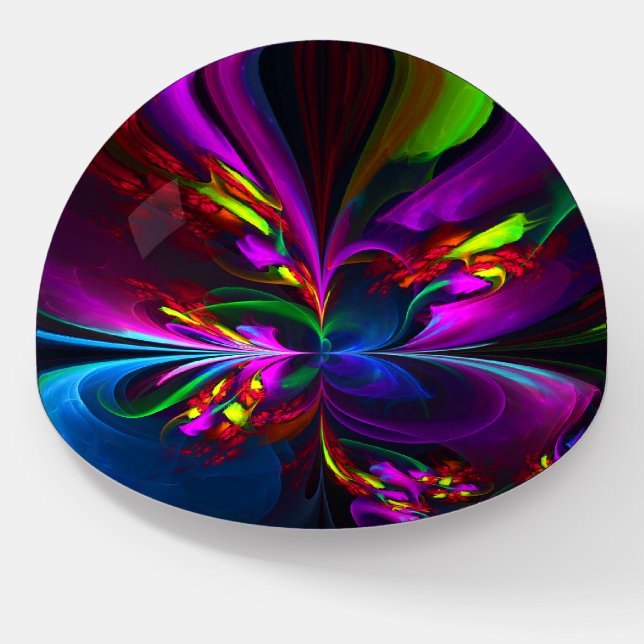 Modern Floral Abstract Art Red Blue Pattern #15 Paperweight (Angled)