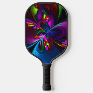 Modern Floral Abstract Art Red Blue Pattern #15 Pickleball Paddle