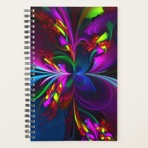 Modern Floral Abstract Art Red Blue Pattern #15 Planner