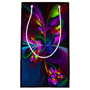 Modern Floral Abstract Art Red Blue Pattern #15 Small Gift Bag