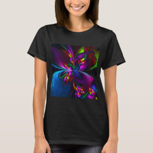 Modern Floral Abstract Art Red Blue Pattern #15 T-Shirt