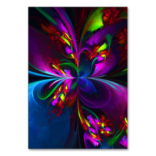 Modern Floral Abstract Art Red Blue Pattern #15 Table Number