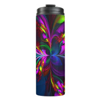 Modern Floral Abstract Art Red Blue Pattern #15