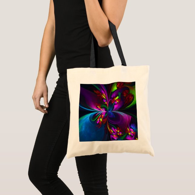 Modern Floral Abstract Art Red Blue Pattern #15 Tote Bag (Front (Product))