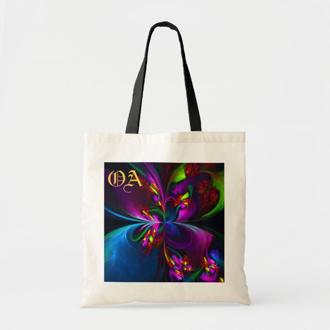 Modern Floral Abstract Art Red Blue Pattern #15 Tote Bag (Front)