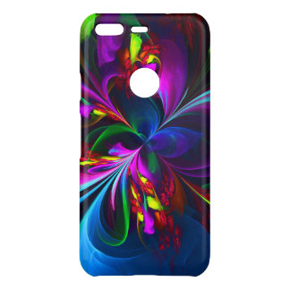 Modern Floral Abstract Art Red Blue Pattern #15 Uncommon Google Pixel Case