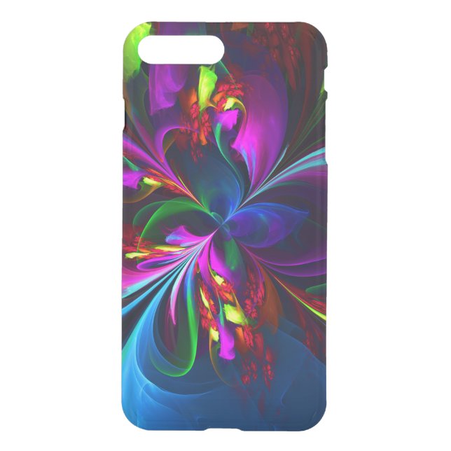 Modern Floral Abstract Art Red Blue Pattern #15 Uncommon iPhone Case (Back)