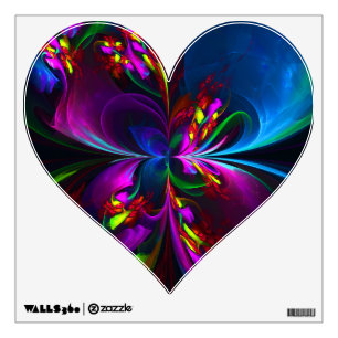 Modern Floral Abstract Art Red Blue Pattern #15 Wall Decal