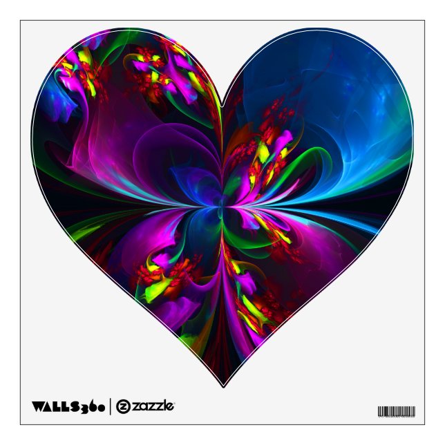 Modern Floral Abstract Art Red Blue Pattern #15 Wall Decal (Front)