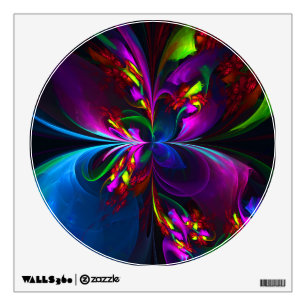 Modern Floral Abstract Art Red Blue Pattern #15 Wall Decal