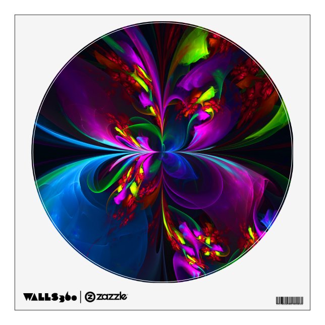 Modern Floral Abstract Art Red Blue Pattern #15 Wall Decal (Front)