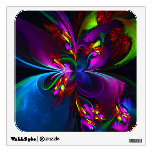 Modern Floral Abstract Art Red Blue Pattern #15 Wall Decal