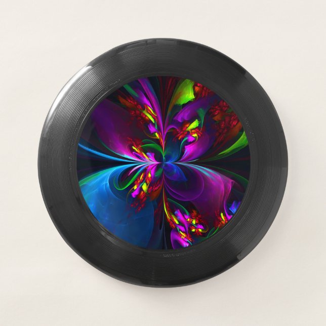 Modern Floral Abstract Art Red Blue Pattern #15 Wham-O Frisbee (Front)