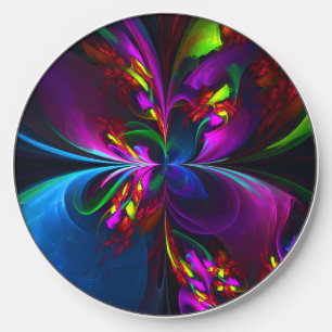Modern Floral Abstract Art Red Blue Pattern #15 Wireless Charger