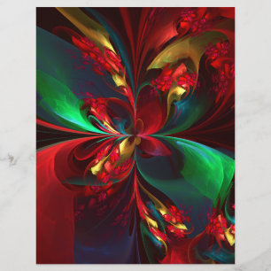 Modern Floral Abstract Art Red Green Pattern #11 Flyer