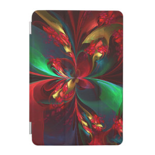 Modern Floral Abstract Art Red Green Pattern #11 iPad Mini Cover