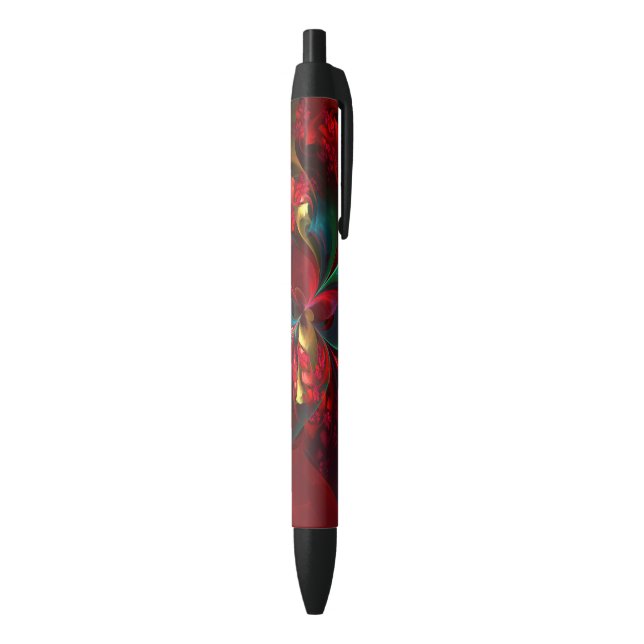 Modern Floral Abstract Art Red Green Pattern #11 Pen (Bottom (Vertical))