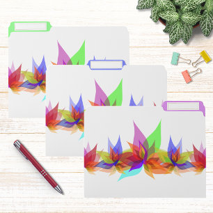 Modern Floral Abstract Colorful Custom File Folder