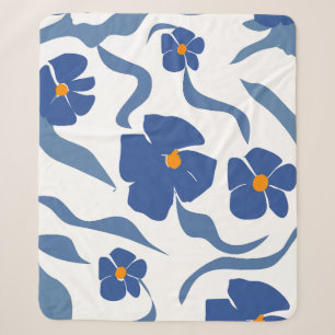 Modern Floral Aesthetic Coastal Summer  Sherpa Blanket