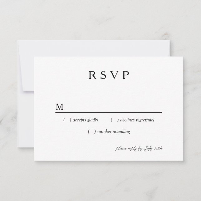 Modern Floral Ampersand Plum Pink Peach & Black RSVP Card (Front)