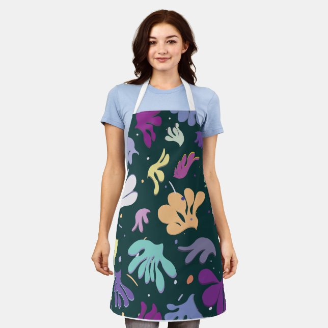 Modern floral apron (Worn)