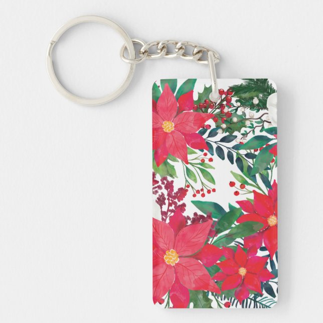 Modern Floral Art Keychain (Front)