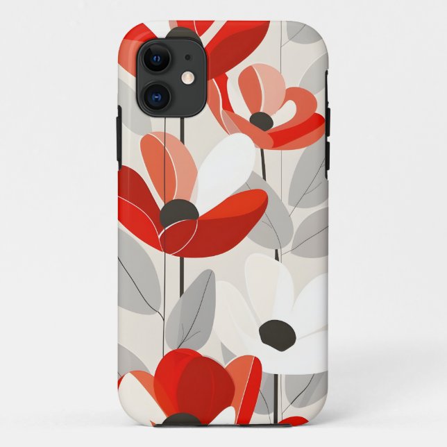 Modern Floral Art Print Case-Mate iPhone Case (Back)