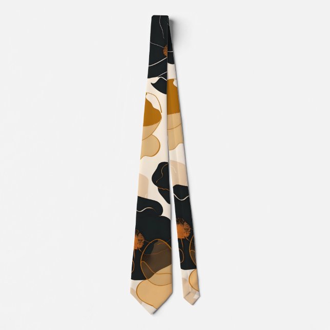 Modern Floral Art Print Neck Tie (Front)