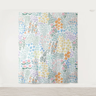 Modern Floral Baby In Bloom Baby Shower Tapestry