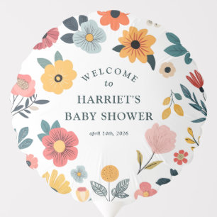 Modern Floral Baby Shower Balloon