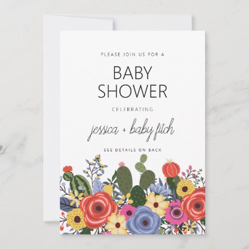 Modern Floral Baby Shower Invitation